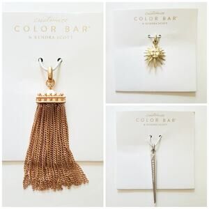 NEW Kendra Scott Sun Tassel Spike Charm Necklace Rose Gold Silver Gold Mixed